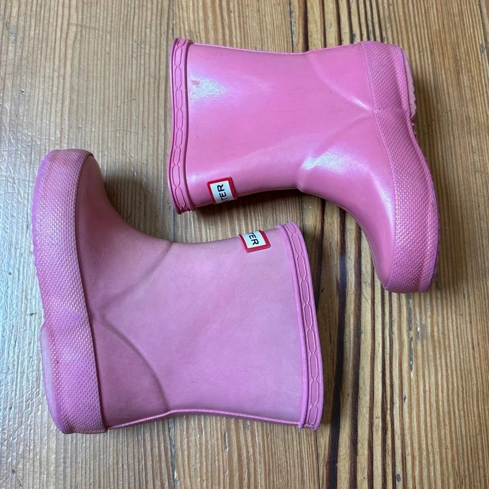 Hunter Rain Boot Kids Pink First Classic Waterproof SIZE 4